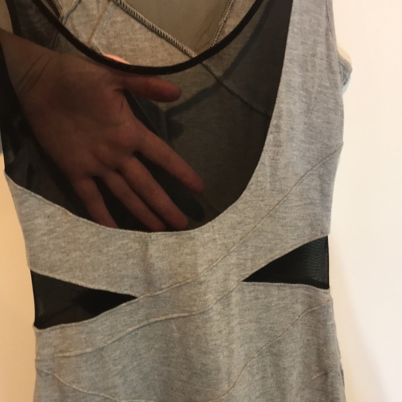 Grey body form dress with mesh cut outs - Picture 4 of 5